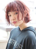パティオンツー(PATIONN2)&nbsp;ベリーピンクカラークラシカルモード無造作外ハネウェットボブ