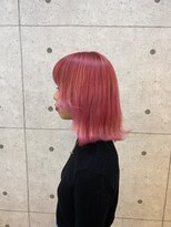 ヘア デザイン ビーチ(Hair Design Beach)&nbsp;【Beach】　ミディウルフ×ネオンピンク