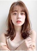 アプリコットオレンジくびれヘアハイライトカラー夏*