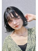 大人可愛い小顔ボブパーマ ゆるふわくせ毛風パーマ 20代30代