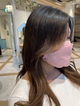ロンド ストラーダ 心斎橋(Lond strada) 韓国前髪顔周りロング×デザインカラー[心斎橋/髪質改善]