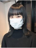 顔まわりレイヤー_チェリーブラウンフェミニンロング_ba427731
