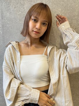 アース 三軒茶屋店(HAIR&MAKE EARTH) 三軒茶屋_レディース_ミディアム_ハイトーン_ブリーチ_小顔_ボブ