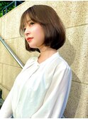 韓国風レイヤーボブ内巻きハッシュカット イメチェン フルバング