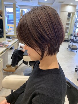 アッシュ 仙川店(Ash) 30代40代50代ショートボブ前髪なしハンサムショートカット小顔