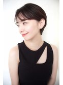 30代40代50代/耳かけマッシュショート/シースルーバング/黒髪