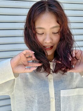 サル(saru) ☆ナチュラルパーマ×オレンジカラー☆