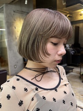 フェイス 港南台店(FACE。) レイヤーボブ/くすみベージュ/顔周りレイヤー