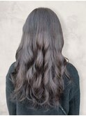 20代30代40代艶感アッシュグレージュ☆暗髪ゆるやかロング