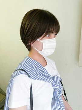 キャンバス バイ ネオリーブ 横浜西口(Canvas by neo.) 大人可愛い小顔丸みショートボブ　グレージュ