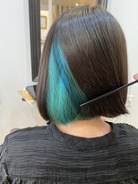 グリッター (Glitter)&nbsp;インナーカラー☆アクアブルー☆同時に白髪ぼかしも◎