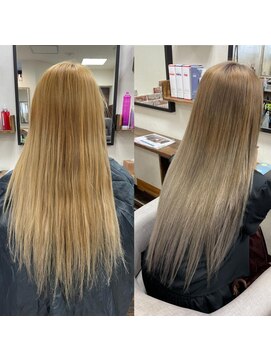 リエコー(RE'ECHO) ミルクティーグレージュ/エクステついたままカラー/髪質改善