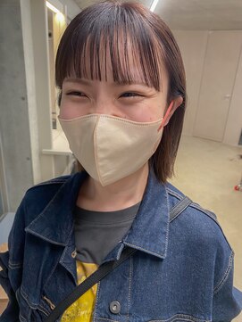 エウペ 渋谷(WEUPE) 斜めバング/グレージュカラー/デザインカラー/シルキーベージュ