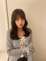 ノク 渋谷(nok)&nbsp;くびれヘア_グレーベージュレイヤーロング黒髪前髪パーマ