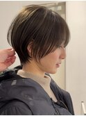 30代40代50代/丸みショート/クビレ/前髪あり/ブラウン/表参道