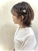 お呼ばれレディースウルフヘアアレンジ