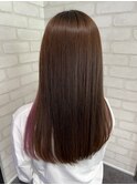 フォギーベージュ×インナーピンク/インナーカラー/ダブルカラー