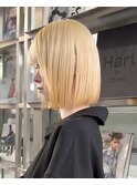 抜きっぱなしブロンド/切りっぱなしボブ/銀座