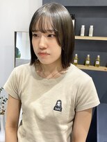 ラミエバイメルト 下北沢(lamie by melt)&nbsp;花田/切りっぱなしボブ/ボブ/オリーブグレージュ/下北沢/前髪