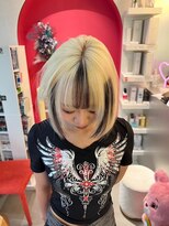 ボックスミコ(Box mico.)&nbsp;ホワイトブロンド☆顔回りにブラックでデザインカラー