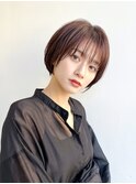 大人ショートひし形丸みショート前髪あり丸顔絶壁K20241208