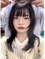 ニコ(HAIR DESIGN ROOM nico)&nbsp;レイヤーカット/顔周りレイヤー/暗髪/ダークパープル