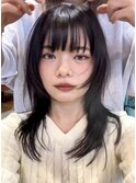 レイヤーカット/顔周りレイヤー/暗髪/ダークパープル