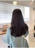 縮毛矯正/ストレート/くびれヘア/アプリコットオレンジ