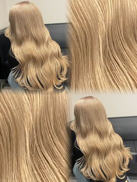 ベレーザ 渋谷(BELEZA) 17262髪質改善全頭ブリーチグレーブラウンリタッチミルクティー