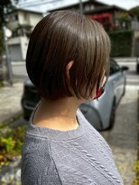 アンティカザサロン(antiqua THE SALON)&nbsp;グレージュ 透明感カラー 丸みボブ 髪質改善 顔周りカット 艶髪