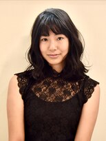 ヘアーリゾートテラス(hair resort terrasse)&nbsp;黒髪ヴェールウェーブ大人かわいい小顔厚めバングクラシカル