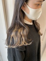 へアメイクワンプラス 四日市(HAIR MAKE ONEplus)&nbsp;シールエクステ/イヤリングカラー*アッシュベージュカラー外ハネ