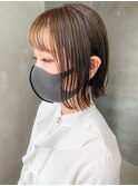 外ハネボブ、耳掛け、ワイドバング、前下がりボブ