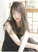 アッシュバレイヤージュカラー×透け感ロング