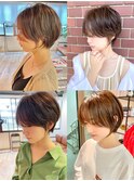 大人可愛い20代30代40代黒髪前下がりショートボブ丸みショート◎