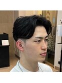 アップバングツーブロックマッシュ束間波巻き