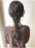 編みおろしアレンジ/ロング/結婚式アレンジ
