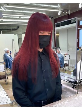 ヲタク(wotaku.) レッドカラー赤髪派手髪メンズハイトーンメンズカラーブリーチ