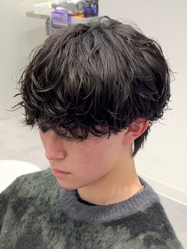 オーシャントーキョー 仙台(OCEAN TOKYO) 仙台シャドウパーマ黒髪2ブロックショート刈り上げマッシュ