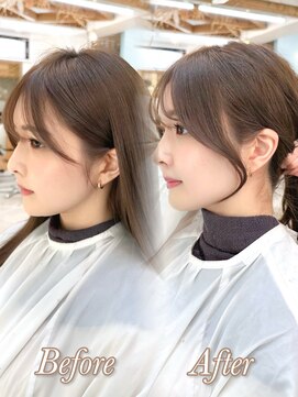 ミラリー トウキョウ(Mirareee Tokyo) 20代30代40代◎前髪パーマ韓国風巻きくすみベージュお団子ヘア