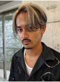 メンズブリーチカラーミルクティーベージュカラーダブルカラー