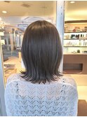 暗髪ボブアッシュグレージュブルーブラックリクルートブラック