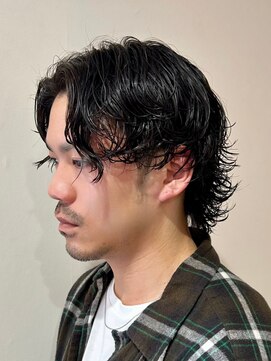 グッドネイバーズ 銀座(GOOD NEIGHBORS) ウェットな質感で魅せる、色気と男らしさのミックスパーマ