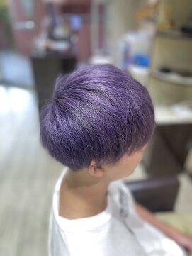 ヘアスペース エアリス(Hair space Earth) メンズマッシュショート×バイオレットカラー