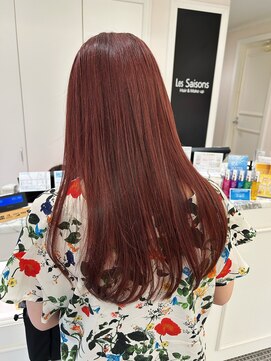レ セゾン(Les Saisons) 《毛先まで潤う♪》チェリーレッド×艶ロング【大宮】