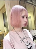 ペールピンク ボブ