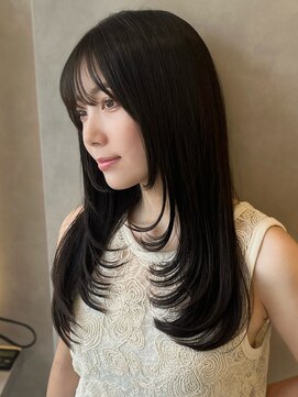 オムニス 表参道(Omnis) 暗髪美髪ざくざくレイヤーハッシュカットワンカールレイヤー