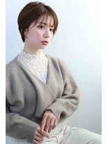 ムウ 難波(MOU)&nbsp;ナチュラルボブ暗めカラーグランマッシュデザイン20代30代40代50