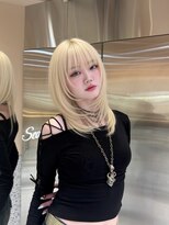 シー バイ ロンド 新宿(Sea by Lond)&nbsp;ハッシュカット＋ホワイトブロンド[韓国ヘア&ブリーチカラー]