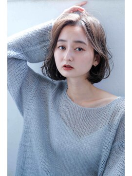 ムウ 難波(MOU) ボブクールショート前髪イメチェンピンクベージュ30代40代50代